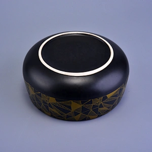 Sunny suppliers matte black scented ceramic candle holders with lids