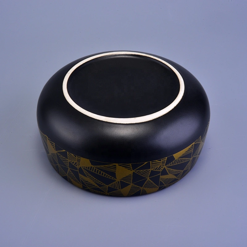 Sunny suppliers matte black scented ceramic candle holders with lids