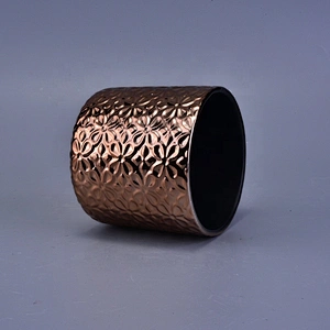 Luxury amber small ceramic candle holder home decoration