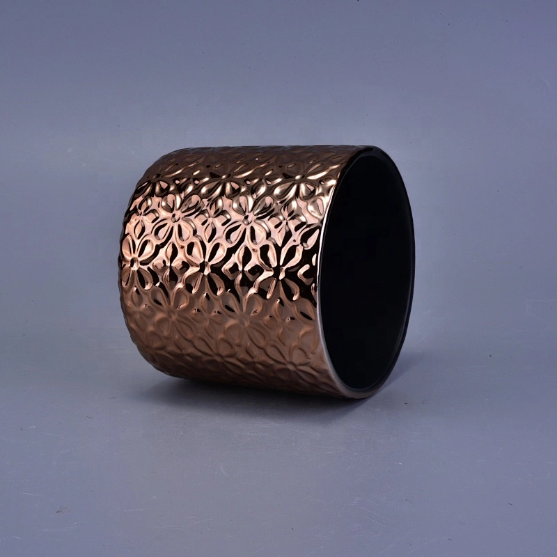 Luxury amber small ceramic candle holder home decoration