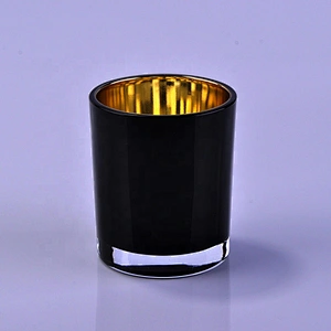 Luxury Inside Black and Gold Plating Glass Candle Jars