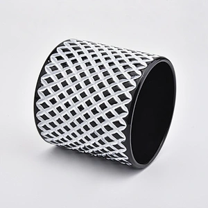 Cylinder Glass Candle Jars With Black Color