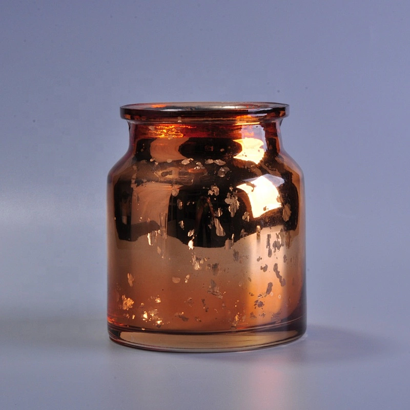 Wholesales mercury gold glass candle container