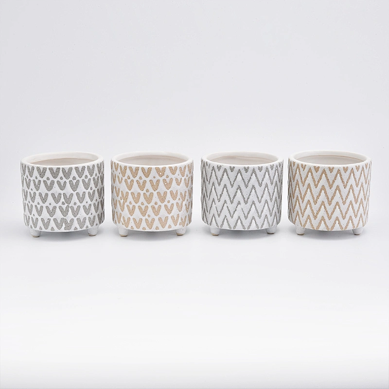 Wave Pattern Ceramic Candle Holders Votive Candlestick for Home Decor