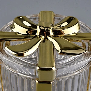 luxury glass candle container with lid