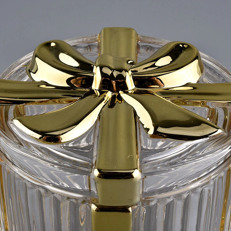 luxury glass candle container with lid