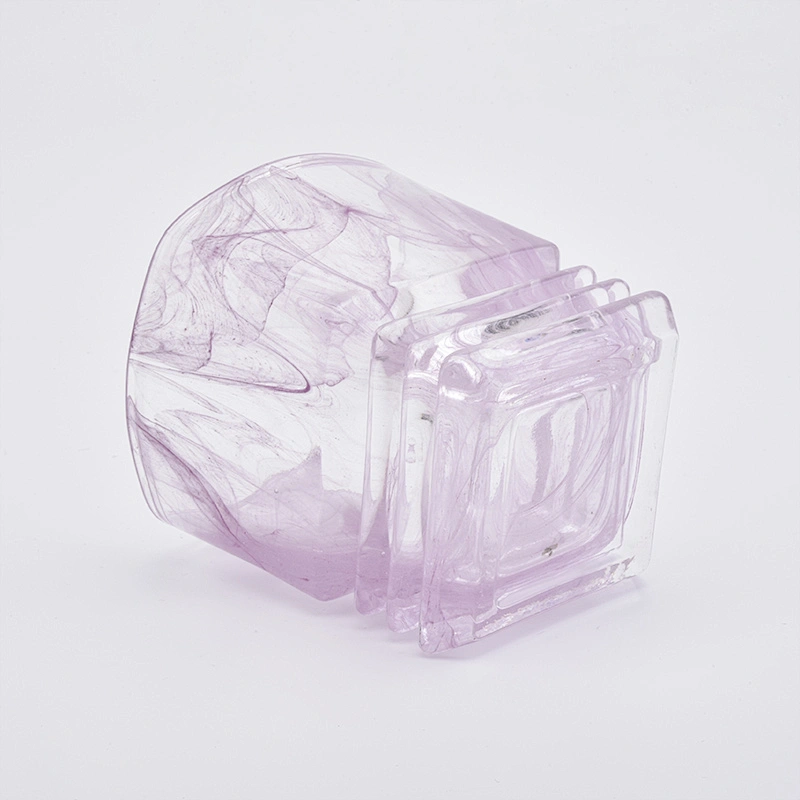 130ml smoke appearance purple pigment glass candle jar for home decorations