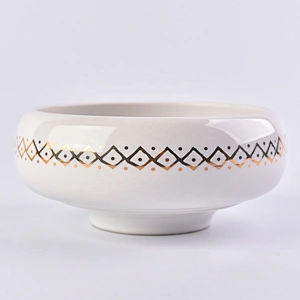 Home decor circle decorative standing ceramic candle container