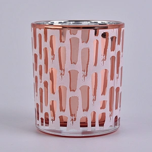 Sunny custom decorative Electroplate Glass Candle jar 10oz 20oz