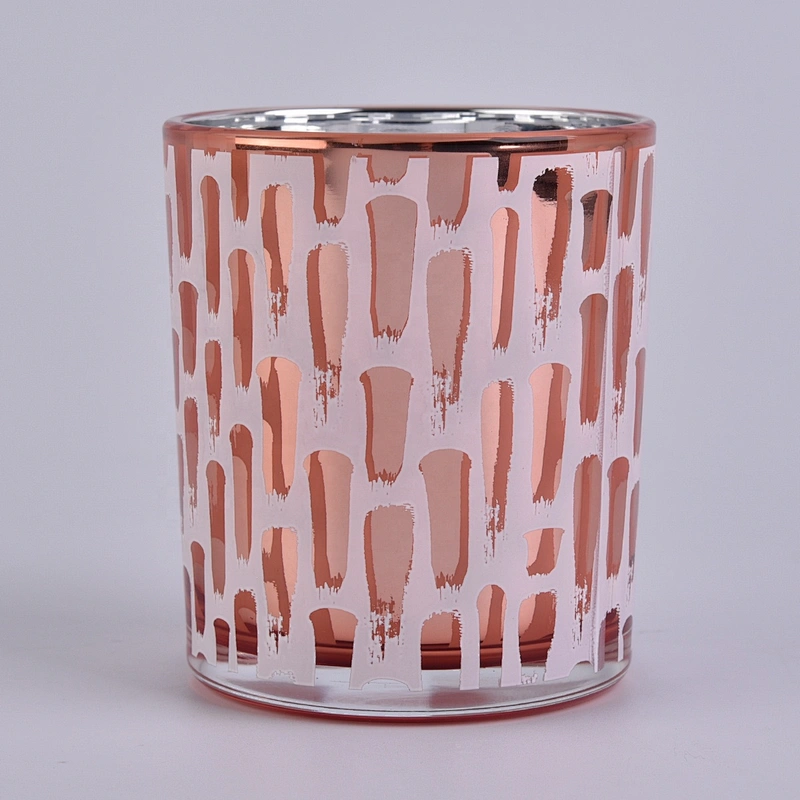 Sunny custom decorative Electroplate Glass Candle jar 10oz 20oz