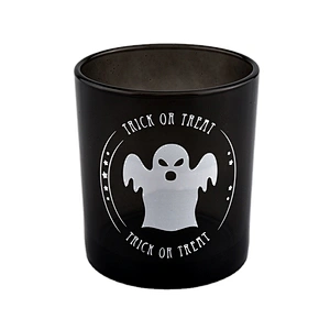 8oz 10oz matte black halloween glass vessel for candles home decoration