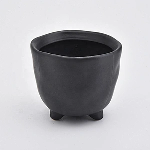 Matte Black Ceramic Candle Jars
