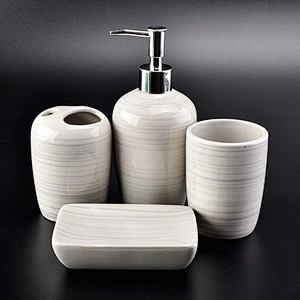 glazing ceramic glass bath accessories sets ceramic bottle tumbler water container