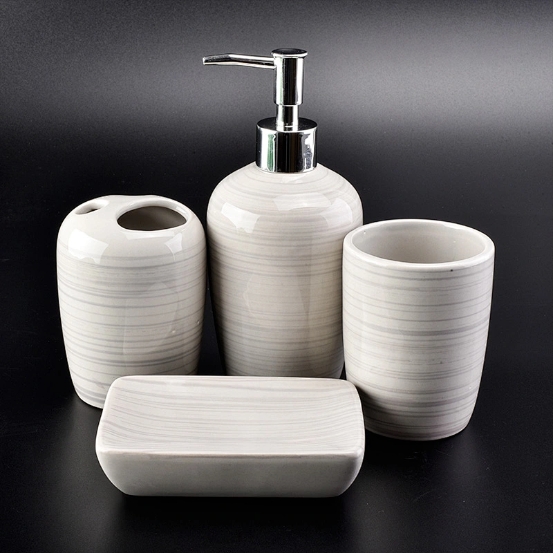 glazing ceramic glass bath accessories sets ceramic bottle tumbler water container