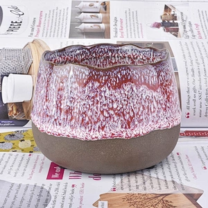Amber empty decorative ceramic candle tin container