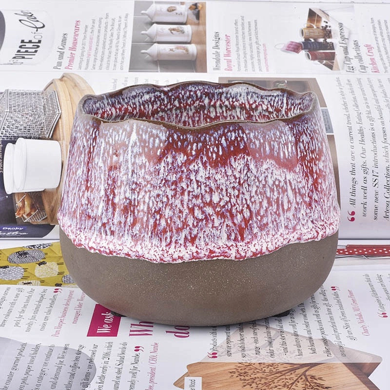 Amber empty decorative ceramic candle tin container