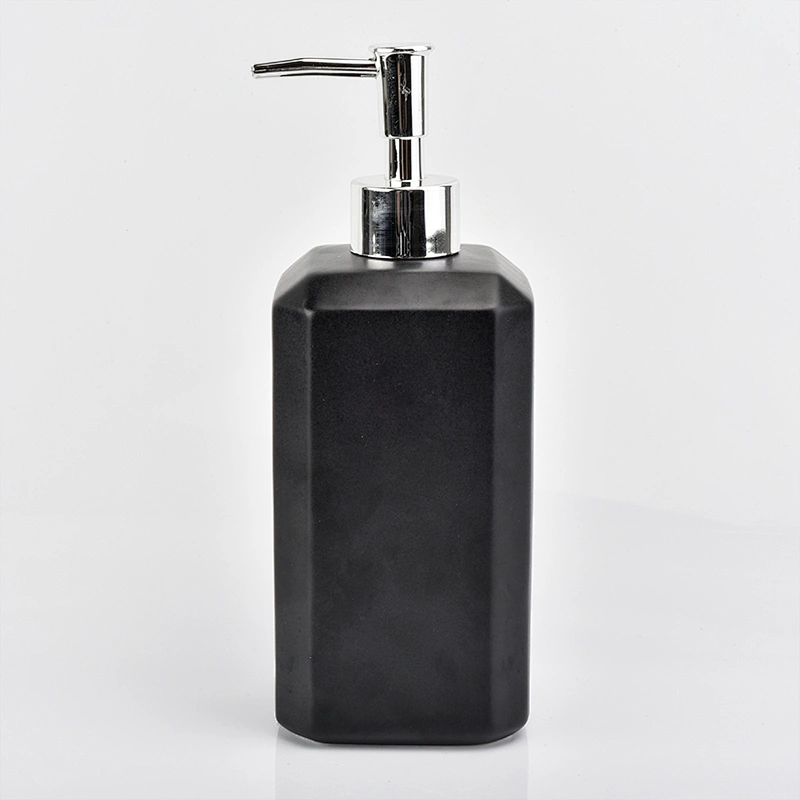 700ml glazing black ceramic glass bath accessories sets ceramic bottle lotion dispenser