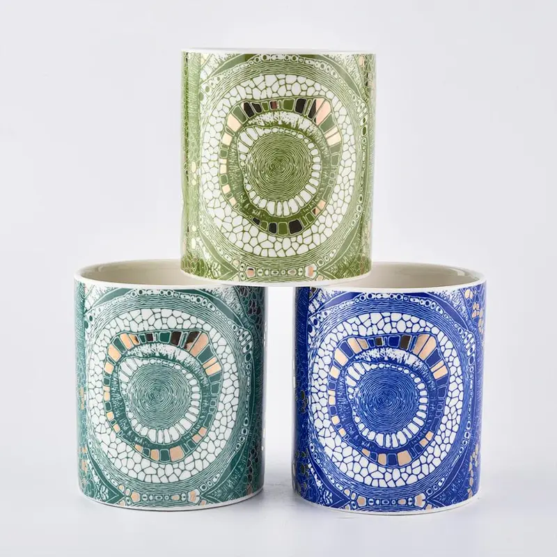 Custom Beautiful High Quality Ceramic Candle Vessels For Home Decoration