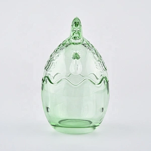 Wholesales egg-shape crystal glass candle jar with glass lid