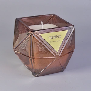 Wholesales Antique tealight geo cut glass candle jars in bulk