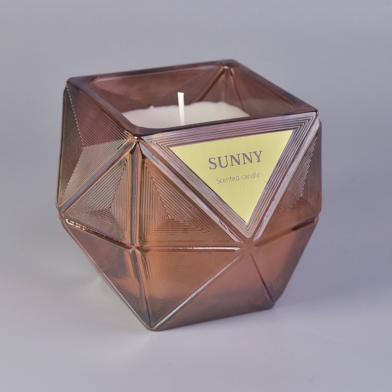 Wholesales Antique tealight geo cut glass candle jars in bulk