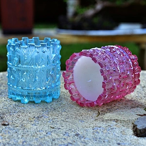 Luxury colored tree design tealight glass candle holder 8oz 10oz 12oz