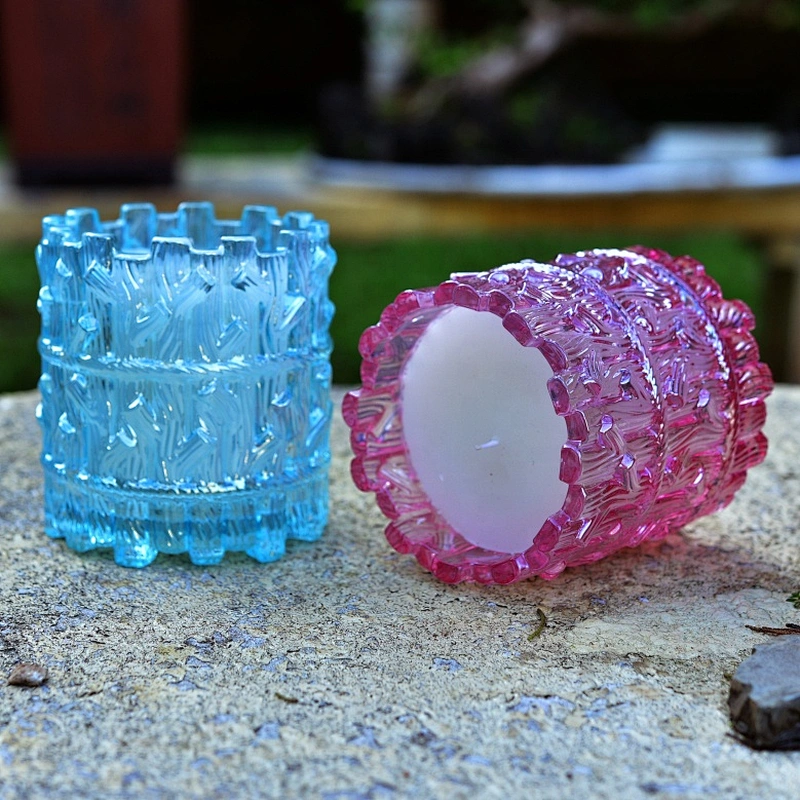 Luxury colored tree design tealight glass candle holder 8oz 10oz 12oz