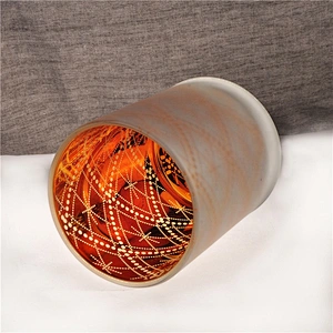 Handmade decorative matte plating glass candle jars