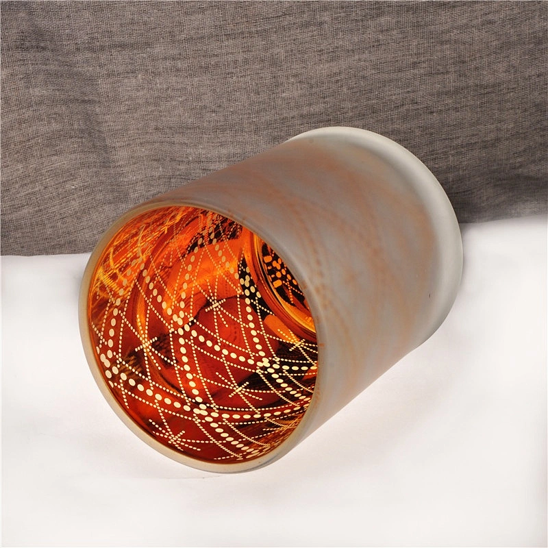 Handmade decorative matte plating glass candle jars