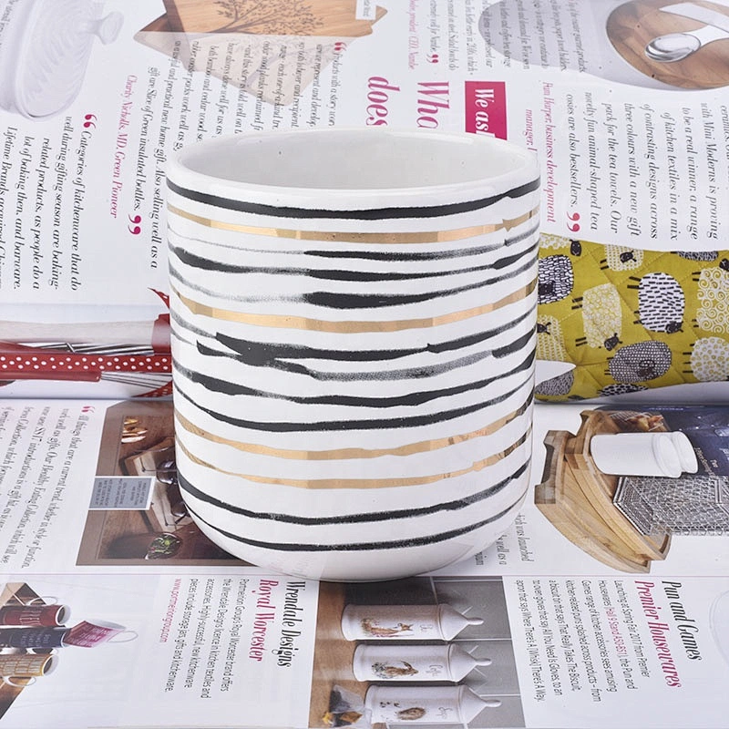 8oz home decoration hot stamping ceramic candle holders