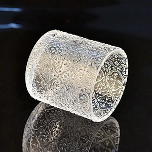 8oz embossed hot selling glass candle jar candle containers for home decor