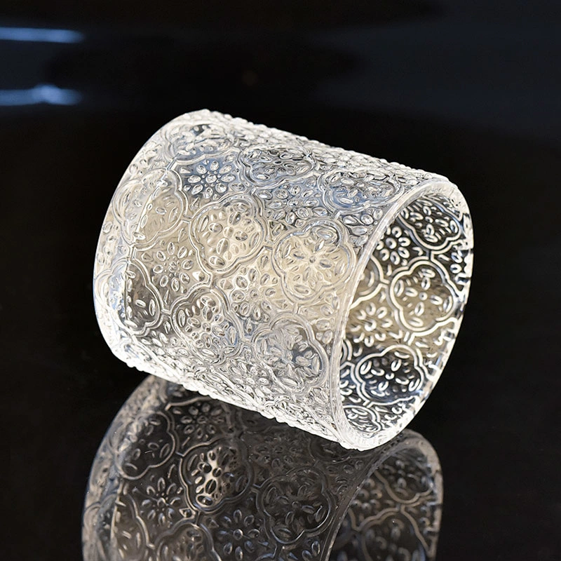 8oz embossed hot selling glass candle jar candle containers for home decor
