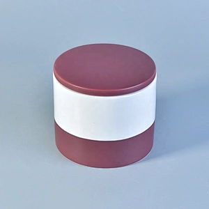 Red And White Ceramic Jars For Candle Making