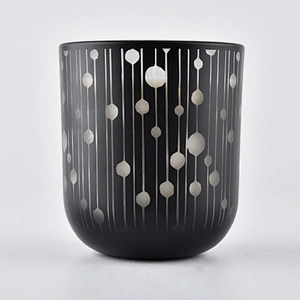 Wholesales empty tealight custom black ceramic candle vessels 10oz