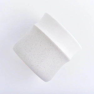 In bulk empty grey custom finish ceramic candle jars