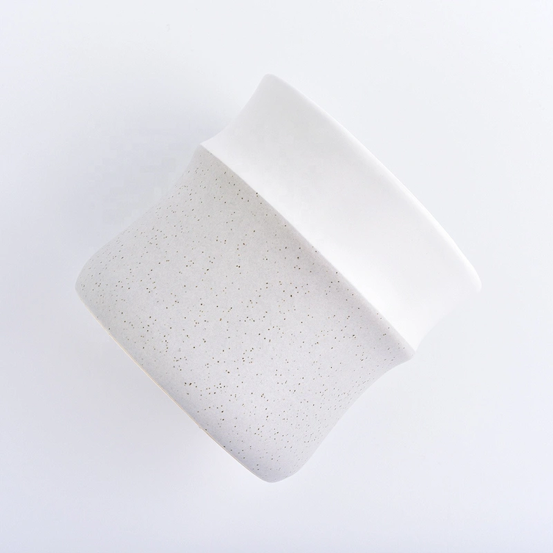 In bulk empty grey custom finish ceramic candle jars