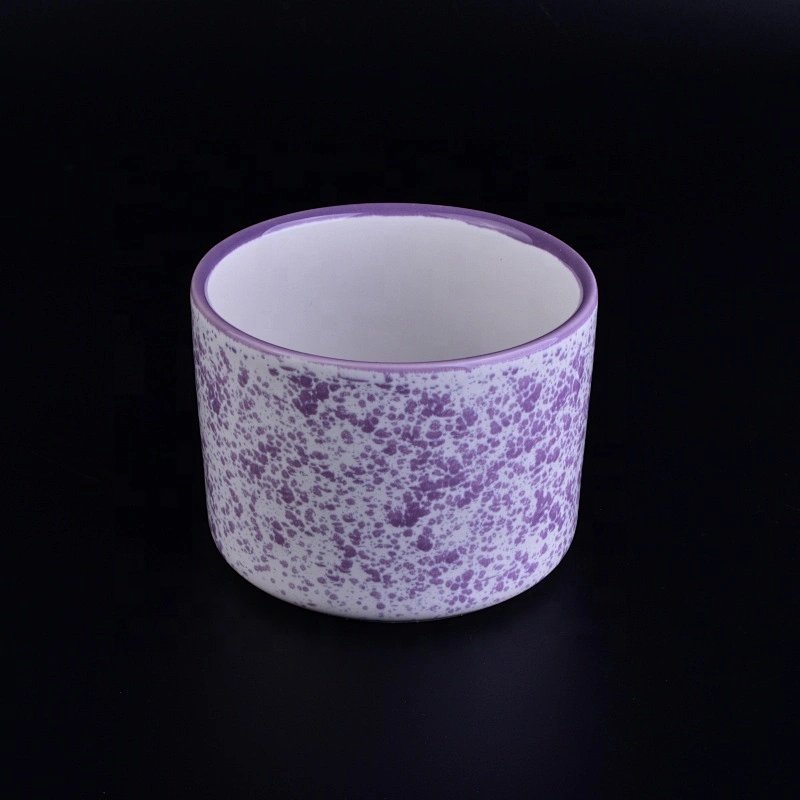 Wholesales glitter color custom ceramic candle container