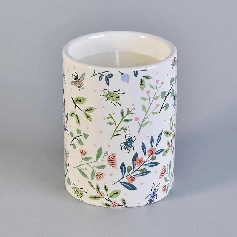 6oz 8oz 10oz Custom table white candle ceramic holder