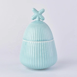 Wholesales glazed custom coloured ceramic candle holder with lids