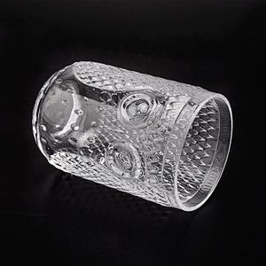 Clear engraving glass candle cup home decor