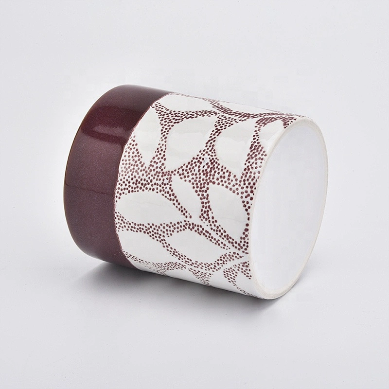 New style customized votive iridescent ceramic candle jar