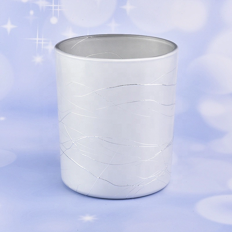 10oz 12oz 14oz Wholesales luxury white frosted candle glass holder