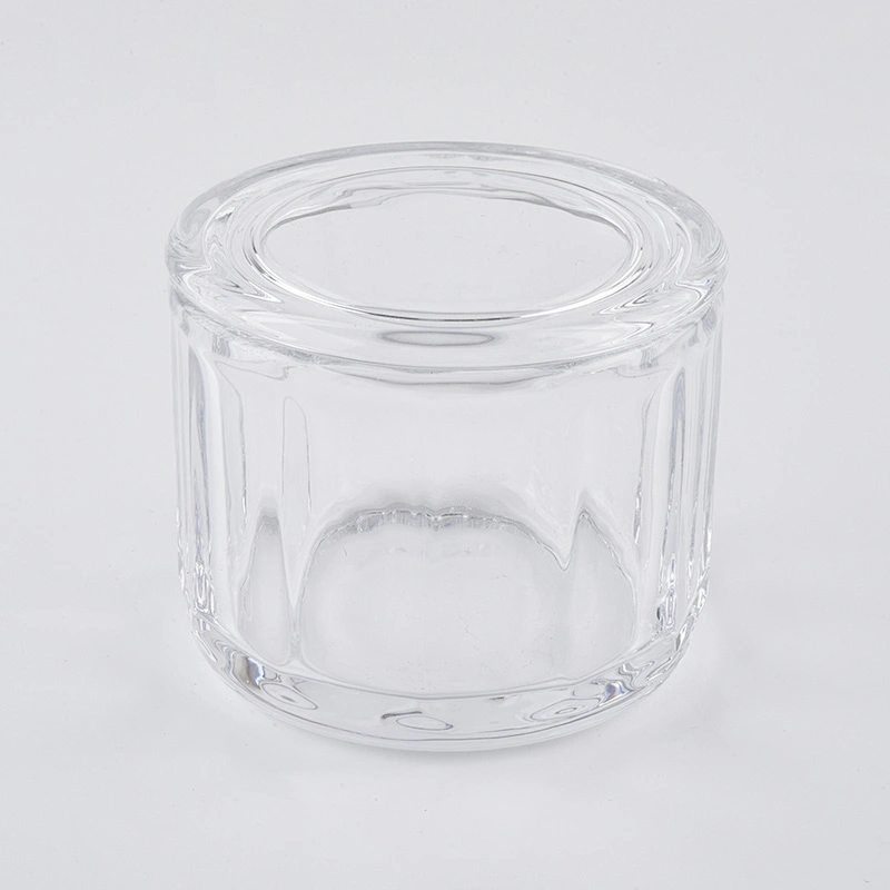 wholesale glass candle holders home decorations glass candy container with lid