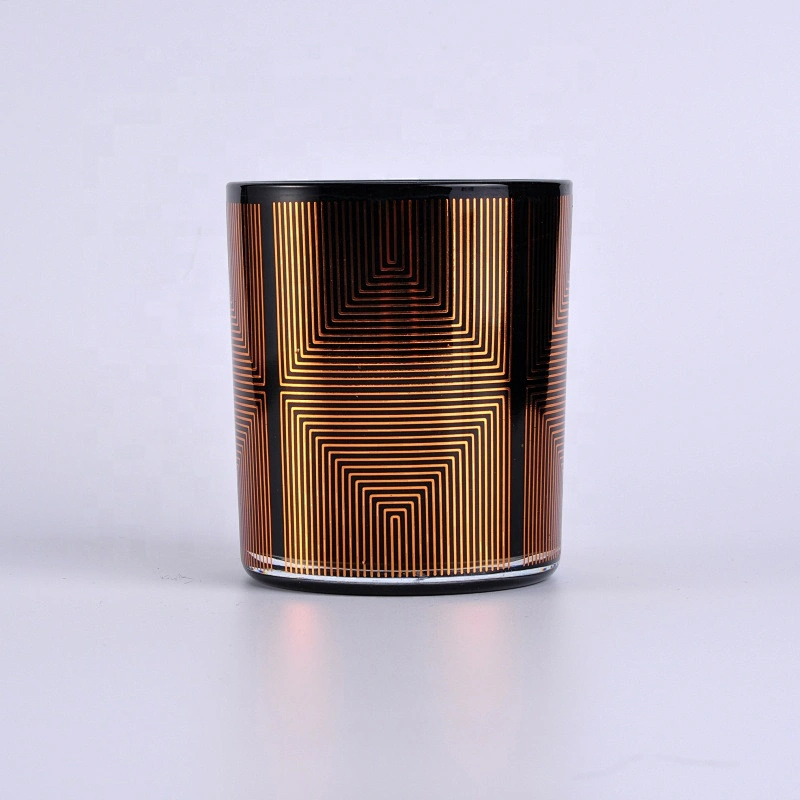 10oz 20oz Wholesales Custom printing black candle glass holder