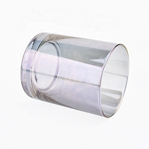 Luxury Cylinder Candle Glass Jar With Ion Plating