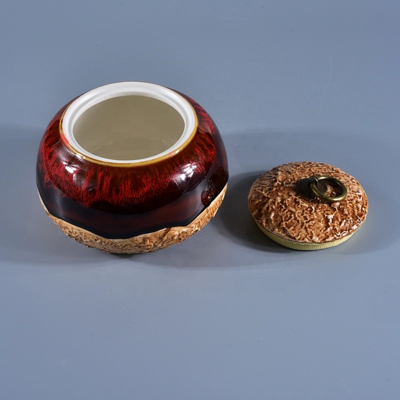 10oz 20oz Wholesales empty decorative candle ceramic holder with lid