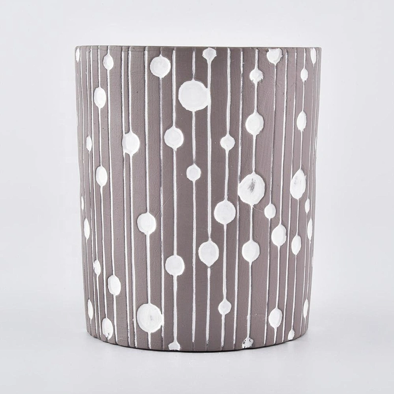 10oz New design empty tealight grey ceramic candle holder