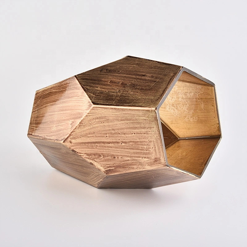 Wholesales Polygon votive glass jar candle container