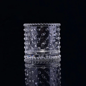 Wholesales crystal bubble tealight glass candle jar