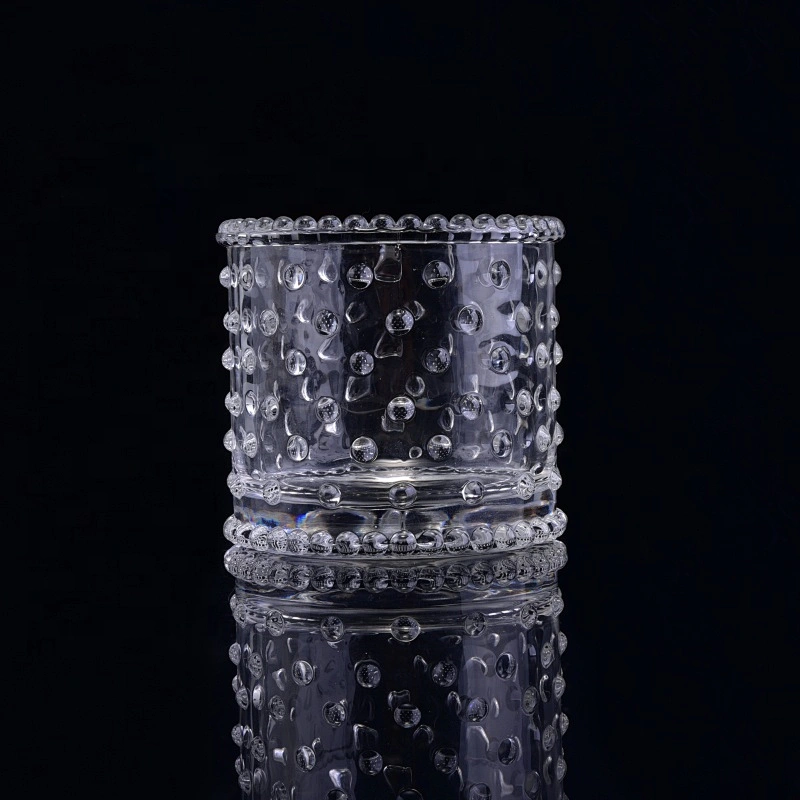 Wholesales crystal bubble tealight glass candle jar